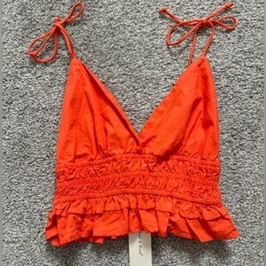 Orange Ruffle Top